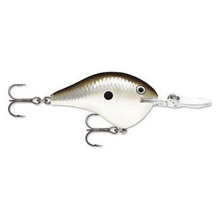 Rapala Dt 08, Balsa, 2 38 Oz, Running Depth 8', Vmc 5 Trebles, Pearl Grey Shiner DT08PGS
